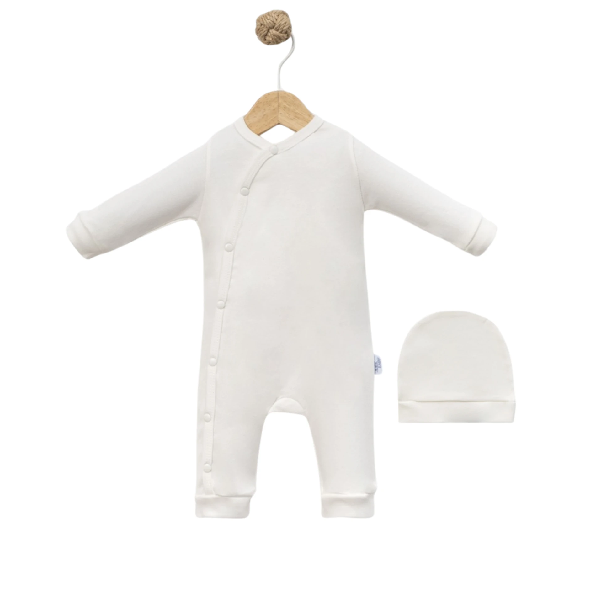 Yandan Çıtçıtlı %100 Pamuk İnterlok Uzun Kollu Unisex Bebek Tulum (Kolay Giyilen)