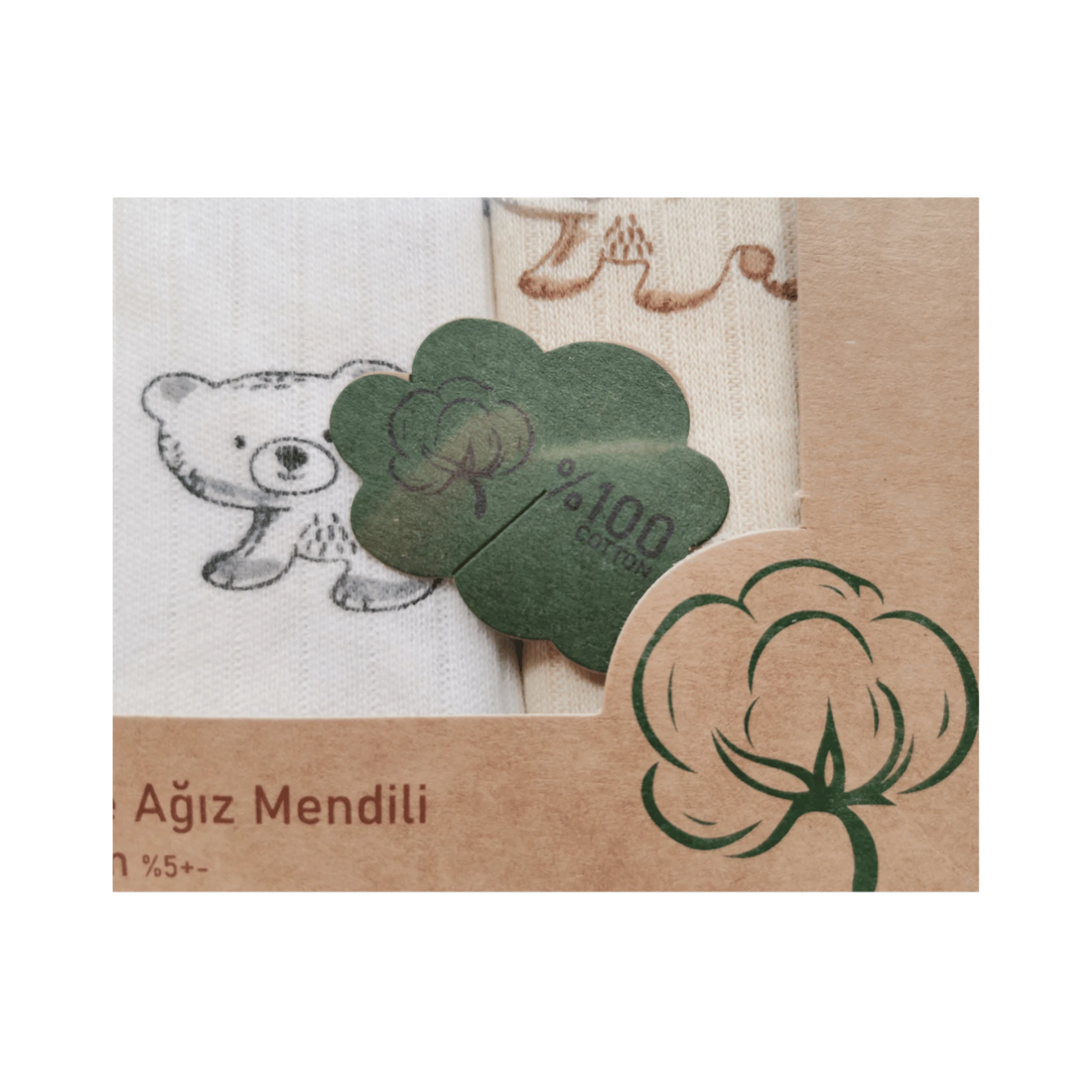 %100 Pamuk Bebek Ağız Mendili 4’lü Set (25×25 cm)-ASORTİ-3