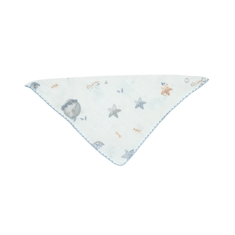 Unisex Müslin Fular Önlük – Yıldız ve Ay Desenli