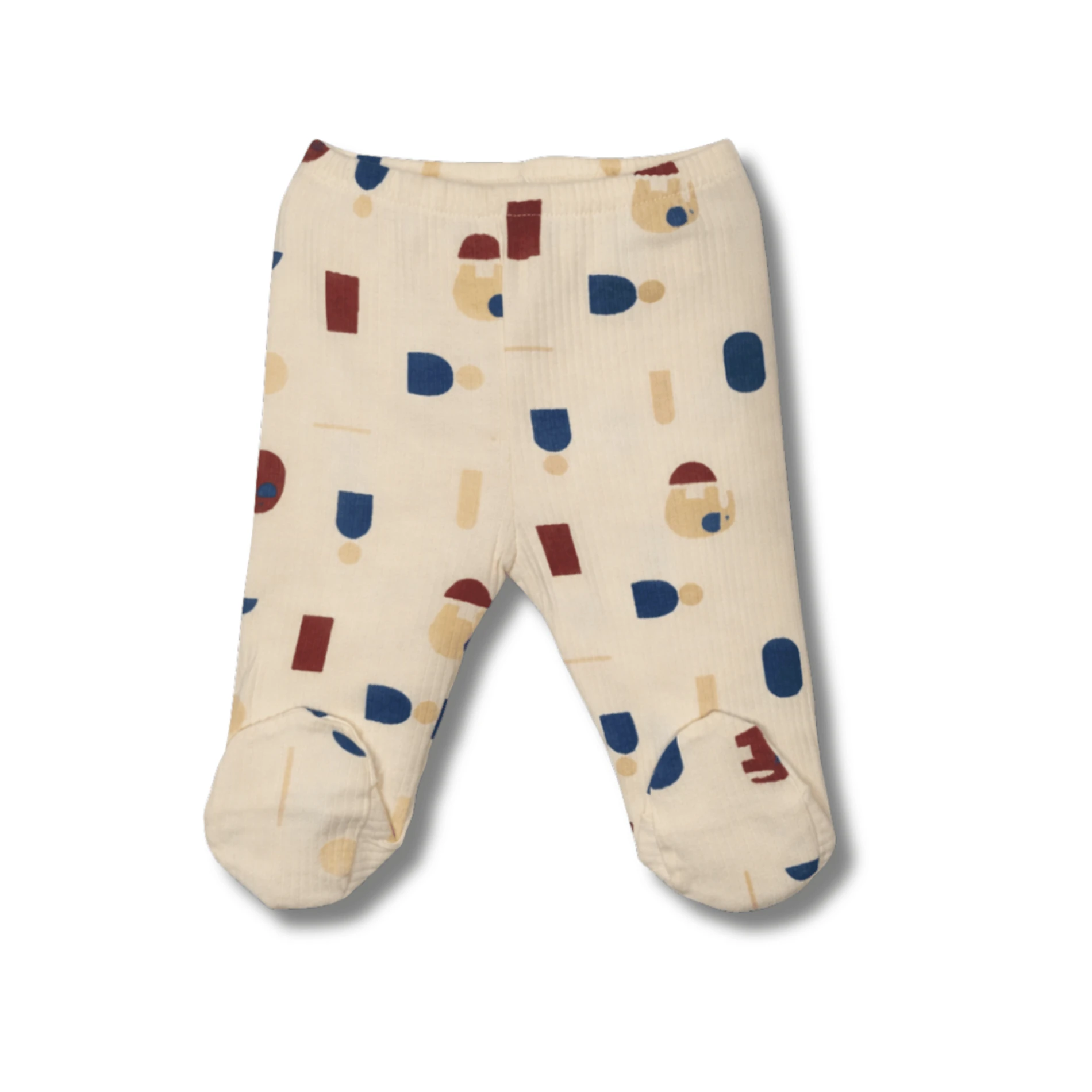 Erkek Bebek %95 Pamuk %5 Likra Desenli Patikli Alt