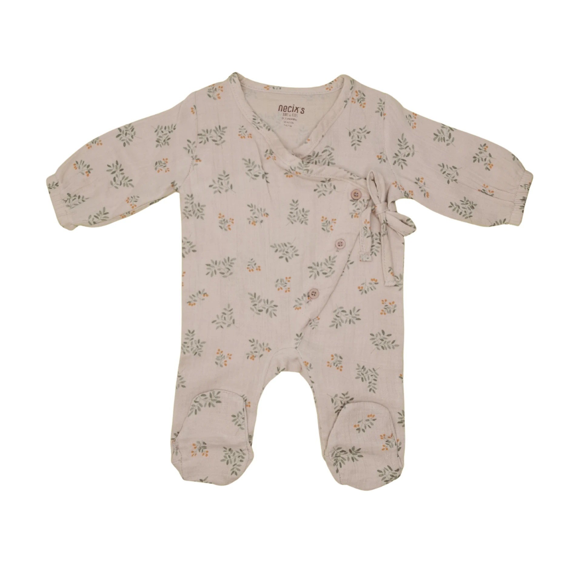 Gold Flow %100 Pamuk Yandan Bağlamalı Kız Bebek Tulum