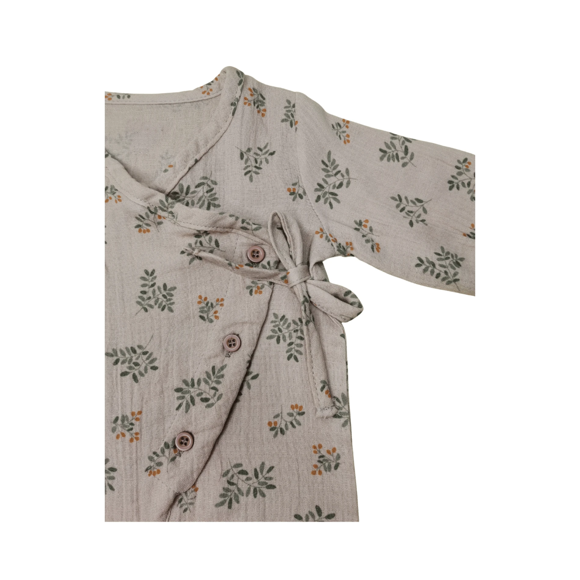 Gold Flow %100 Pamuk Yandan Bağlamalı Kız Bebek Tulum