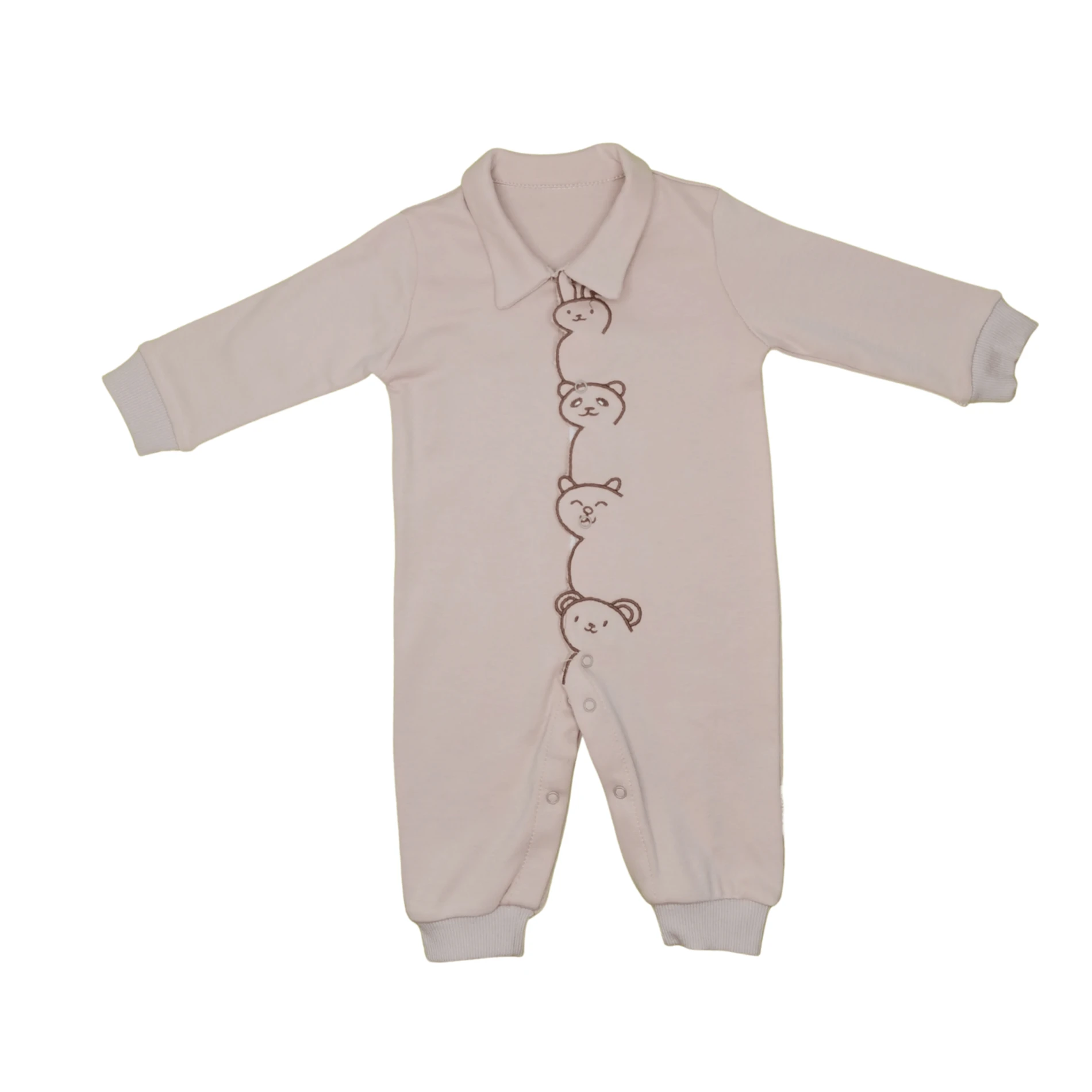 Zoo Nakışlı %100 Pamuk Mevsimlik Bebek Tulum