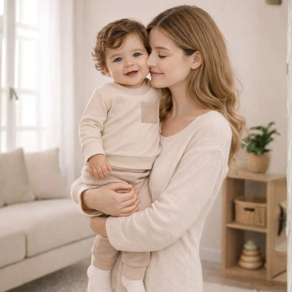 Cep Detaylı Geniş Raporlu %100 Pamuk Unisex Bebek 2’li Takım