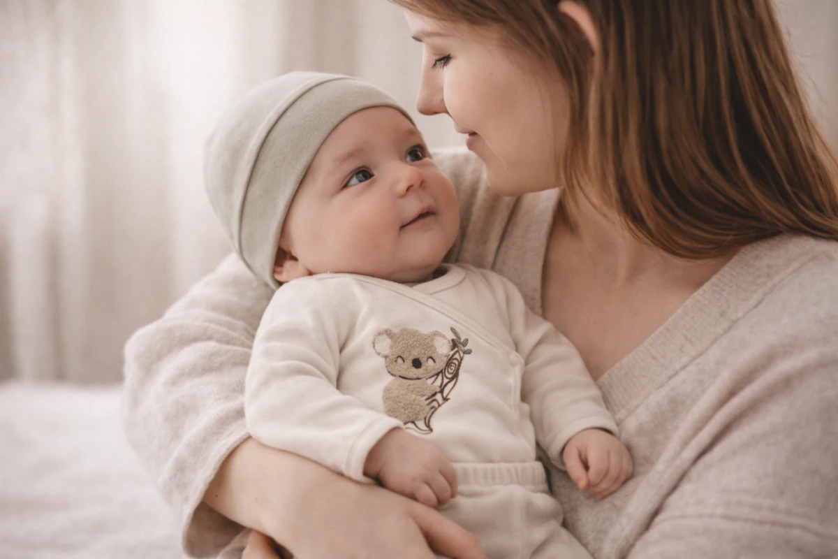 Koala Nakışlı %100 Pamuk Organik Unisex Bebek 7’li Hastane Çıkışı