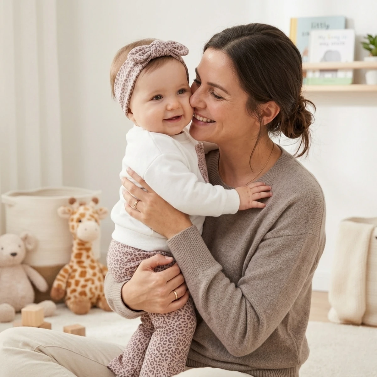 Leopar Baskılı Kalp Detaylı %100 Pamuk Kız Bebek 3’lü Takım