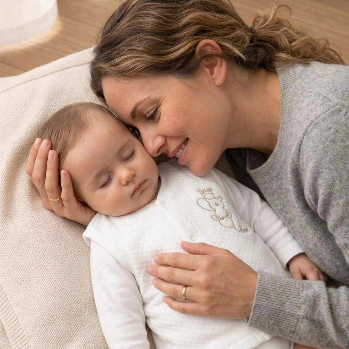 Sevimli Kalpli Ayı Nakışlı Unisex Bebek Yelek