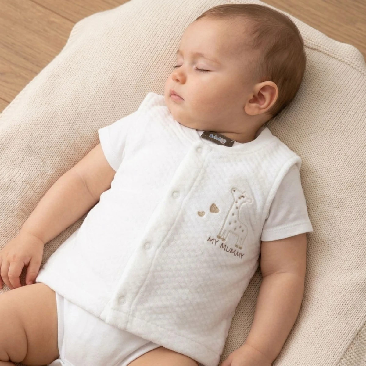 Sevimli Zürafa Nakışlı Unisex Bebek Yelek