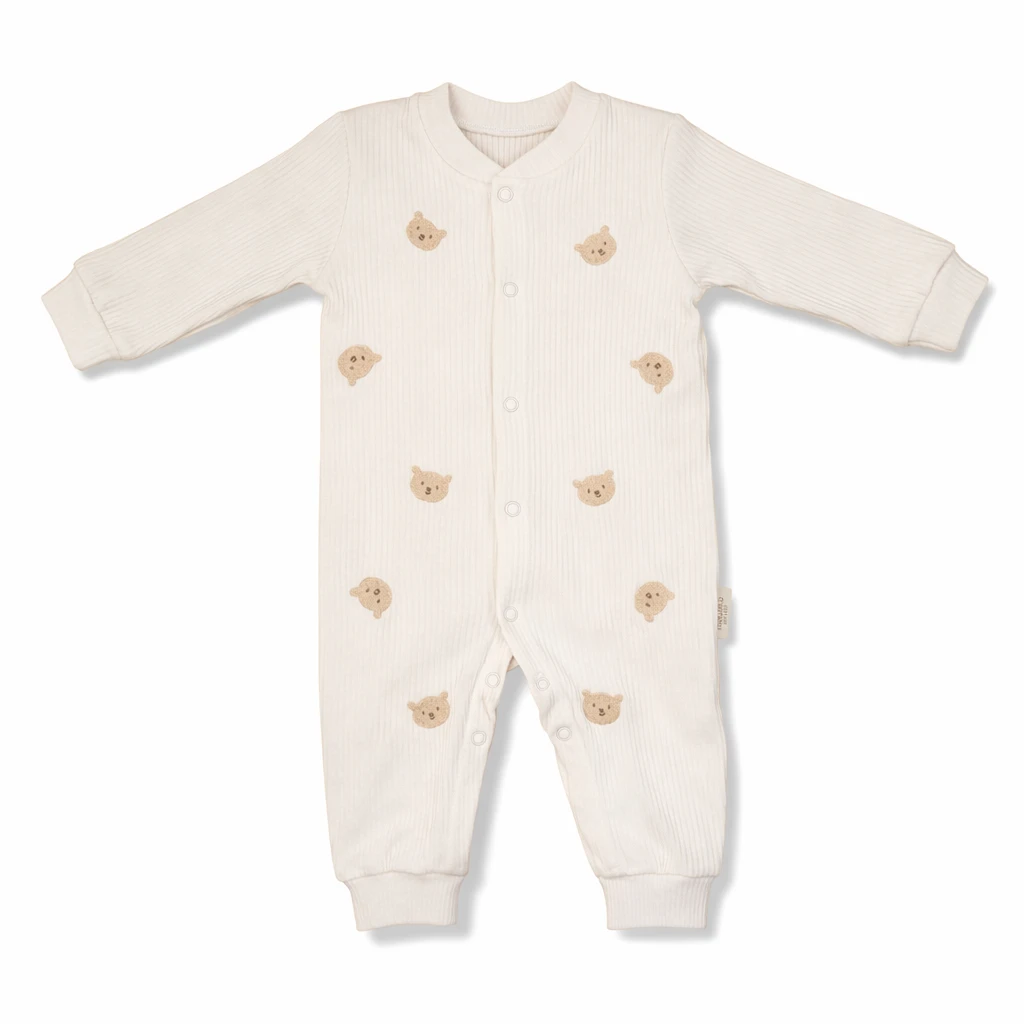 Minik Ayı Nakışlı Unisex Bebek Tulum