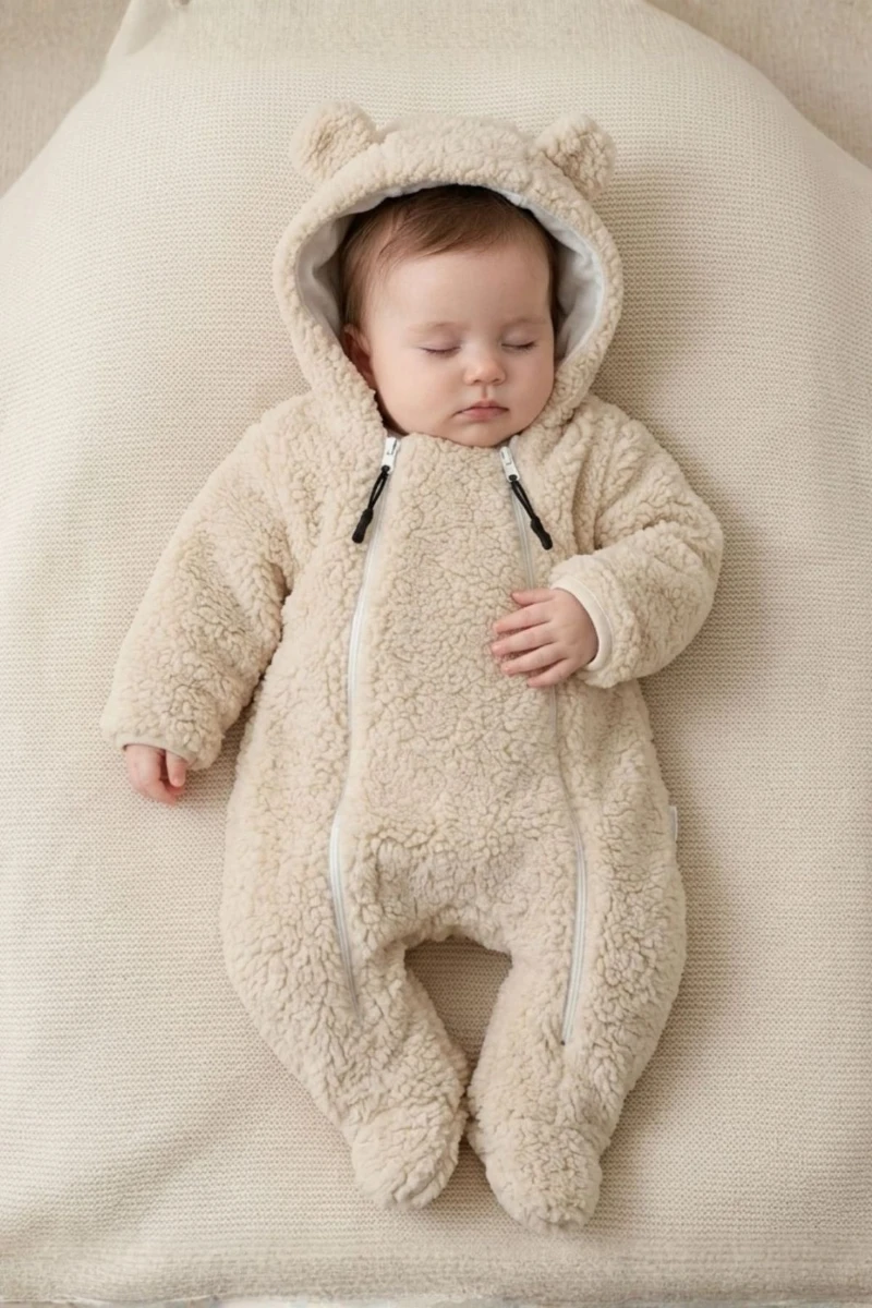 Welfsoft Peluş Bebek Tulumu-Bej - BEJ