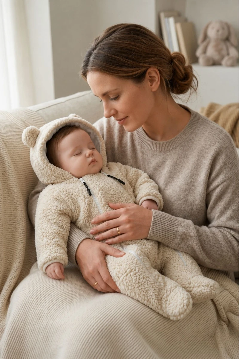 Welfsoft Peluş Bebek Tulumu-Bej - BEJ