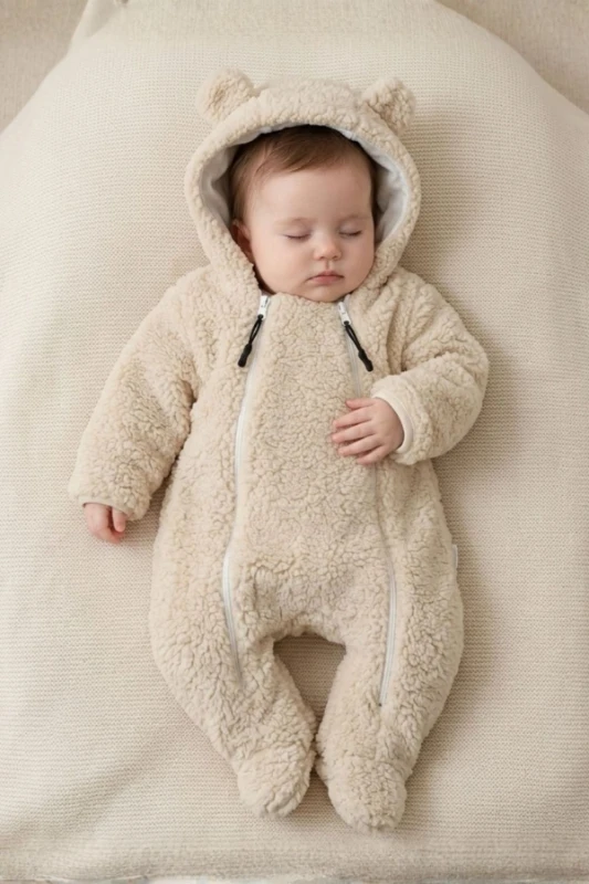 Welfsoft Peluş Bebek Tulumu-Bej - BEJ
