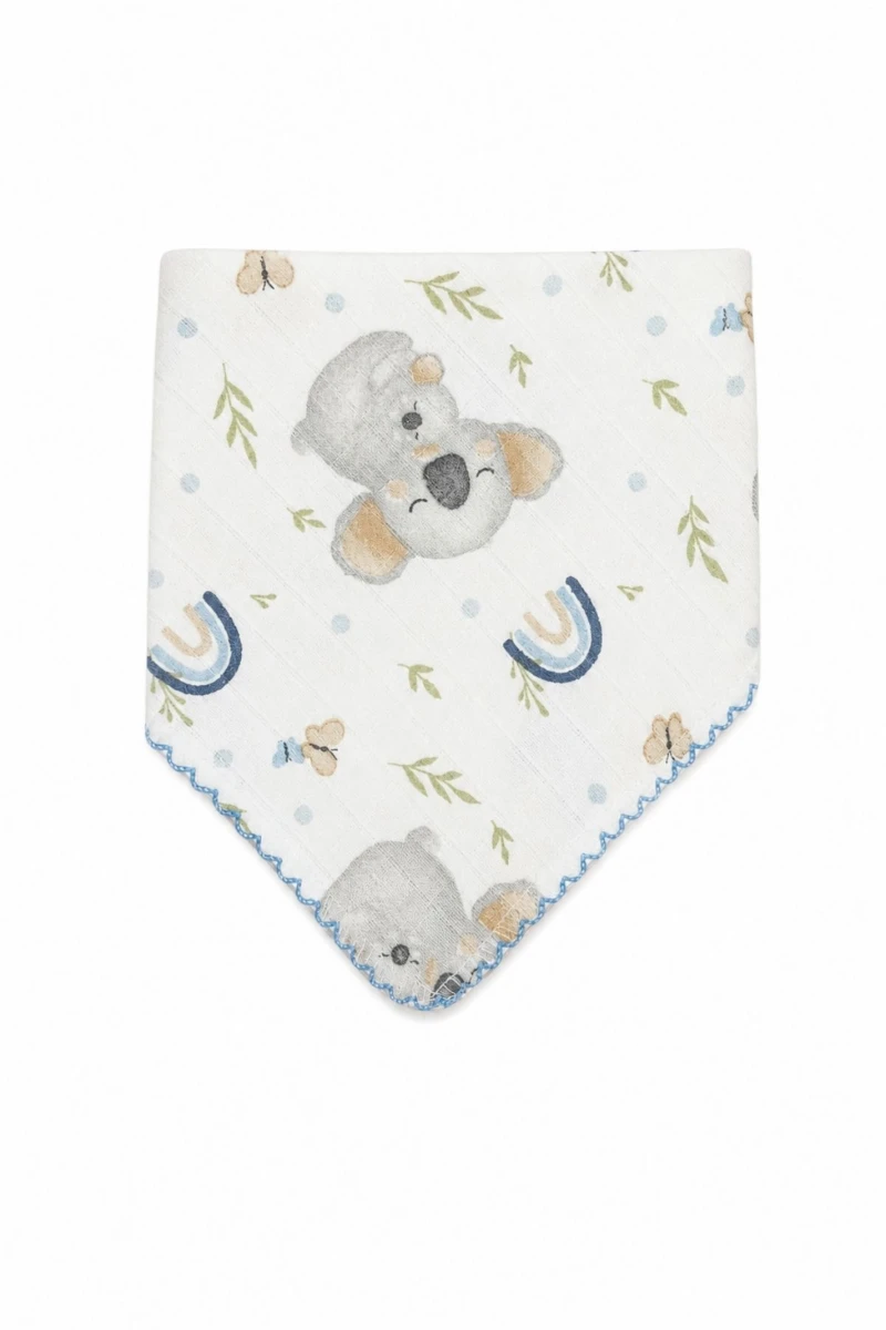 Koala Desenli Müslin Fular Önlük